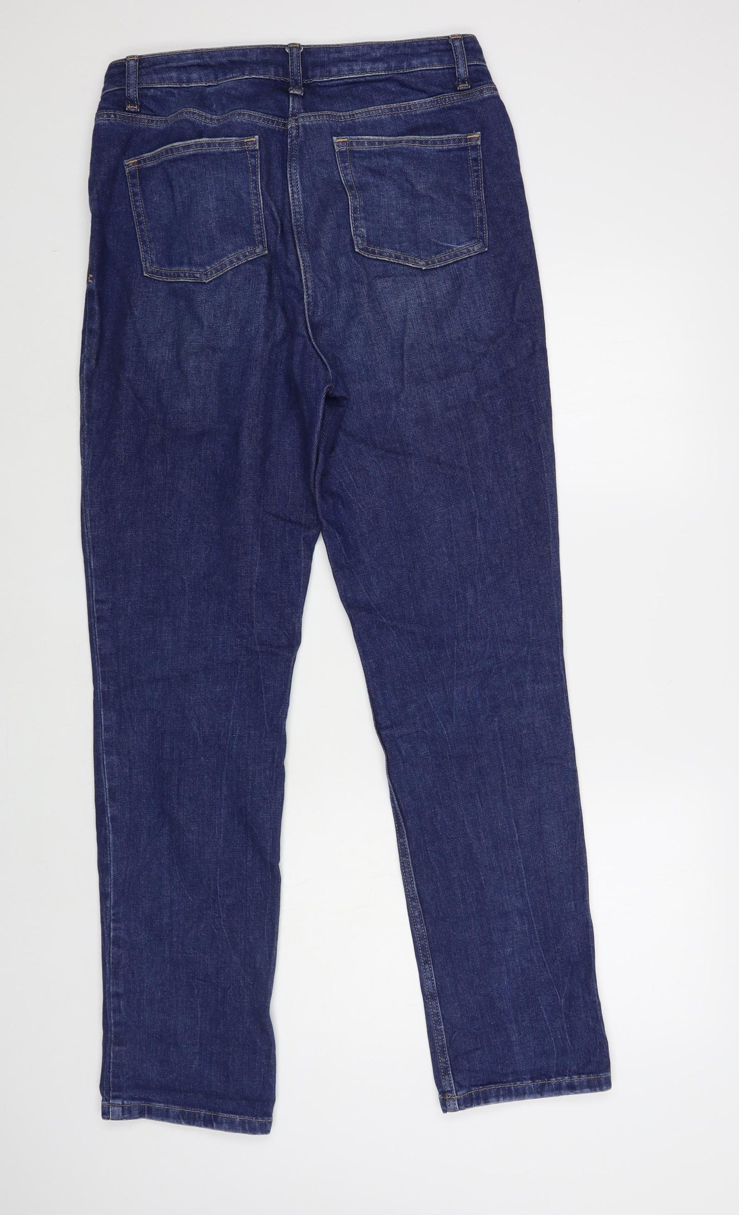 NEXT Womens Blue Cotton Skinny Jeans Size 12 L33 in Regular Button