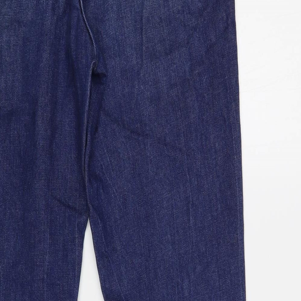 NEXT Womens Blue Cotton Skinny Jeans Size 12 L33 in Regular Button