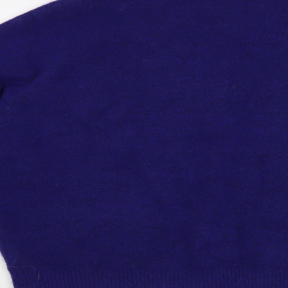 Zara Womens Purple Crew Neck Acrylic Pullover Jumper Size M