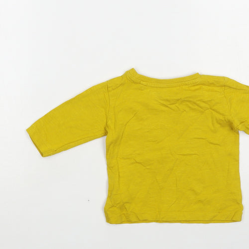 NEXT Baby Yellow Cotton Pullover T-Shirt Size 3-6 Months Crew Neck Pullover - Crane