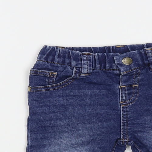 NEXT Baby Blue Cotton Jogger Jeans Size 3-6 Months Snap