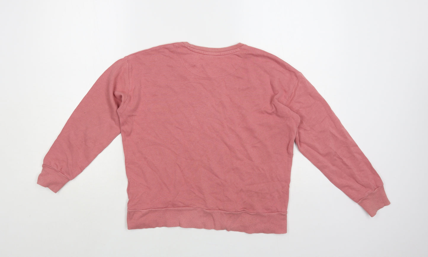 Marks and Spencer Girls Pink Cotton Pullover Sweatshirt Size 10 Years Pullover - Girl Power