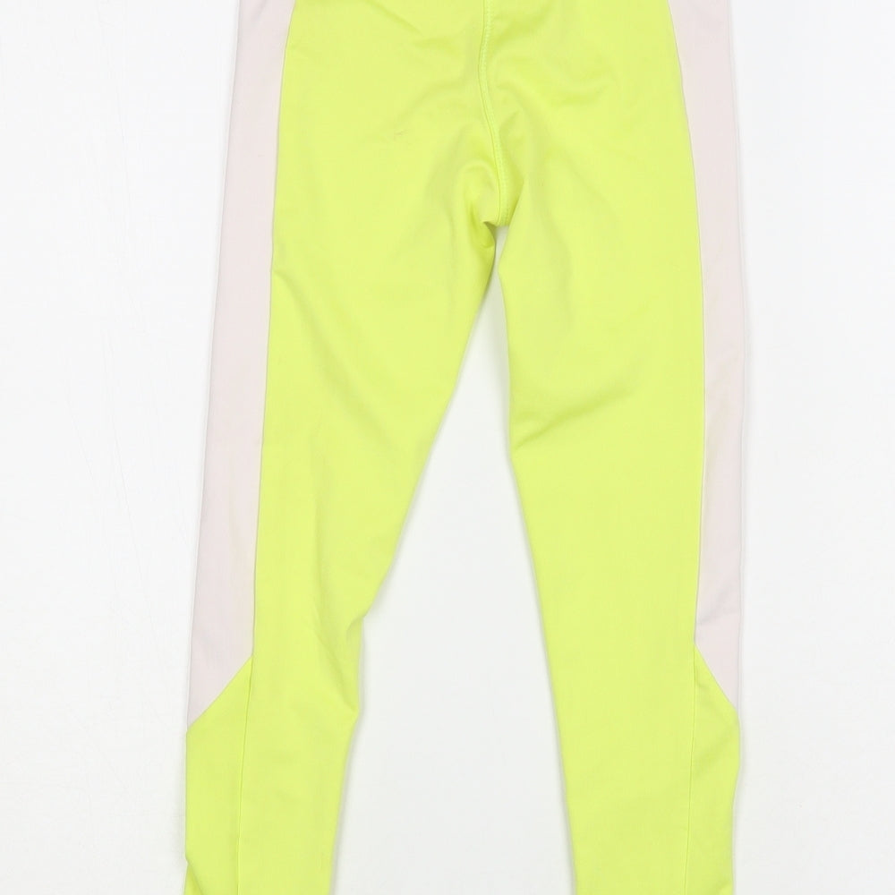 Matalan Girls Yellow Colourblock Polyester Jogger Trousers Size 6-7 Years Regular Pullover - Leggings