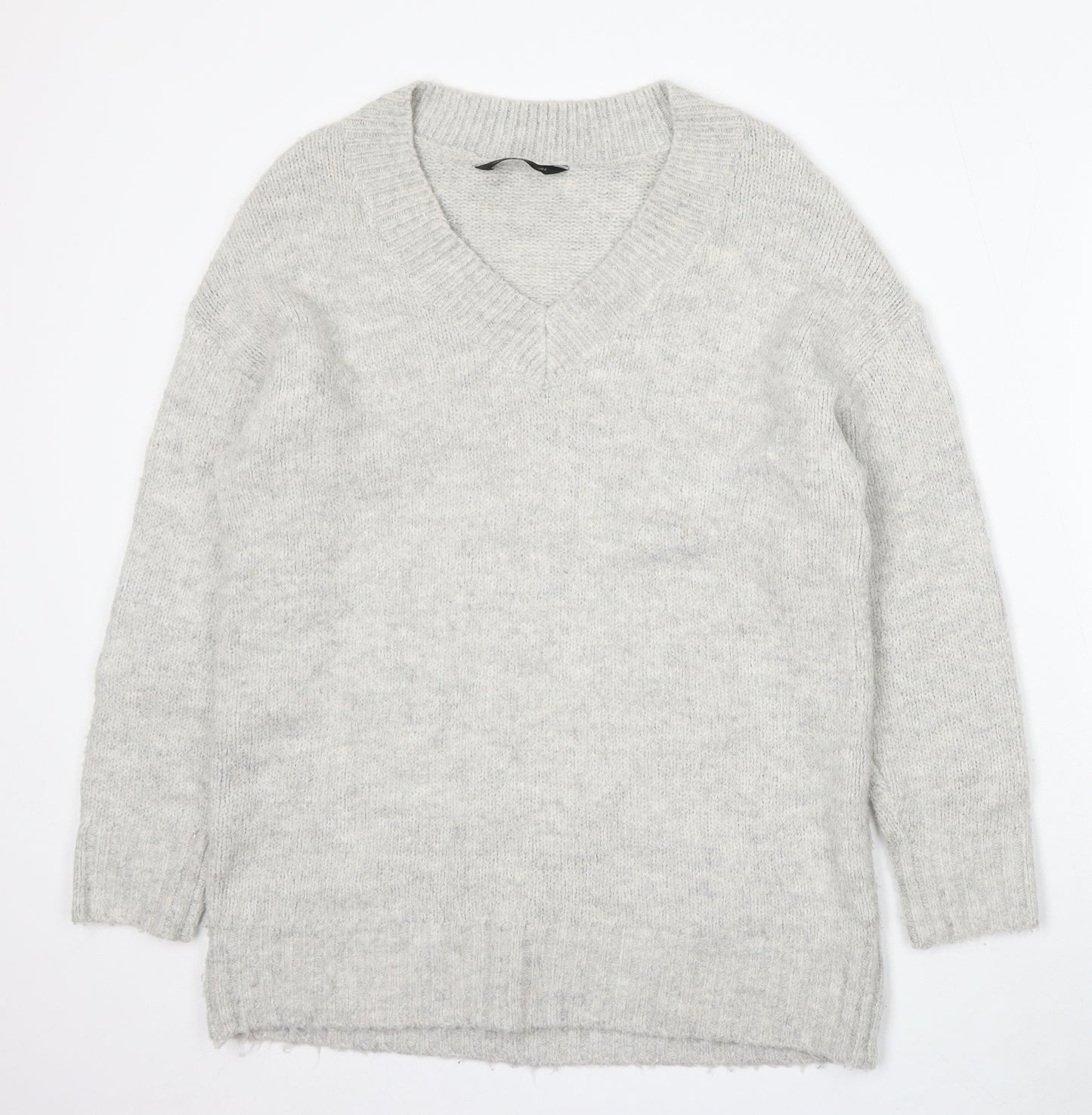 F&F Womens Beige V-Neck Acrylic Pullover Jumper Size 8