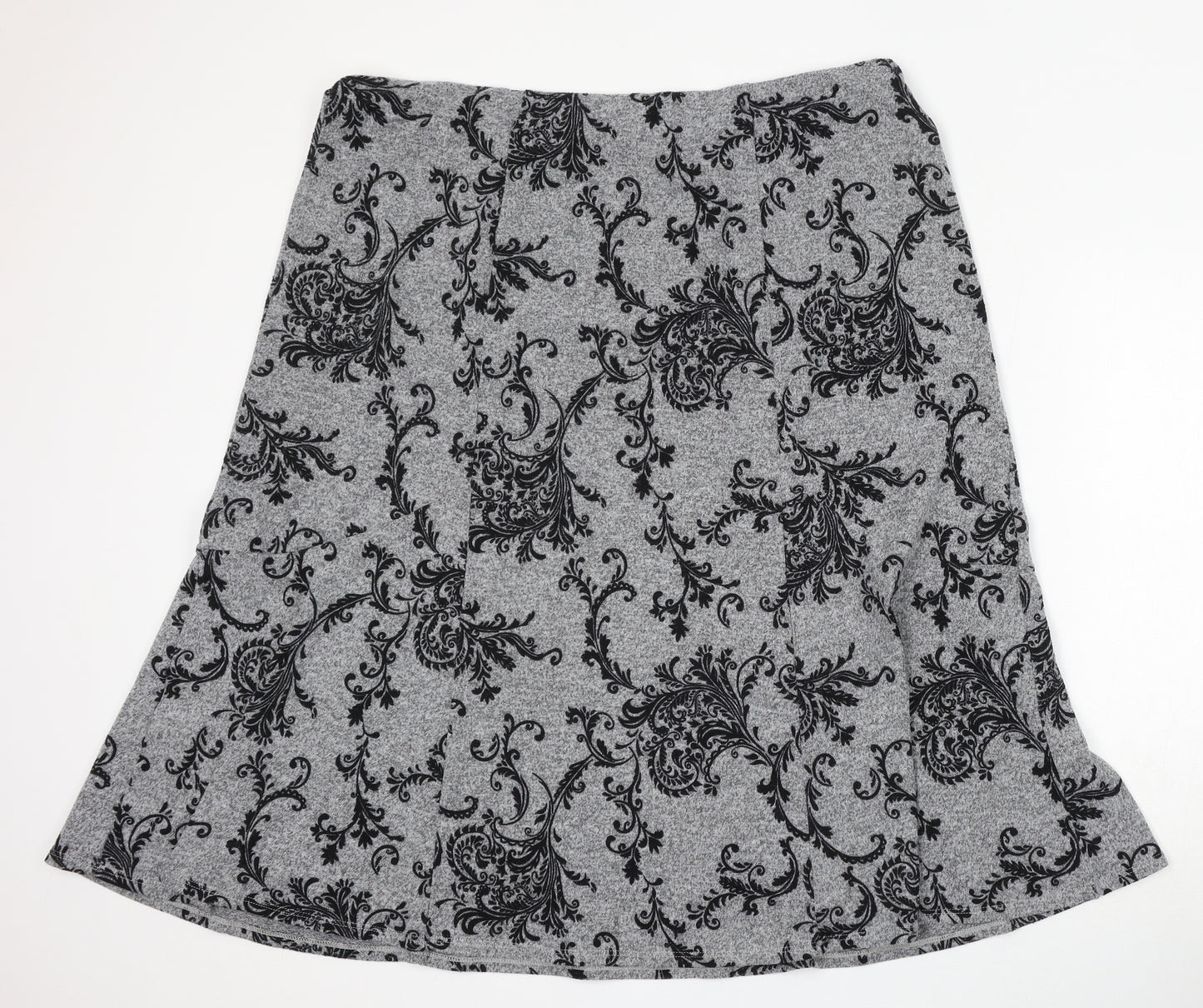 Bonmarché Womens Grey Floral Polyester Trumpet Skirt Size 20