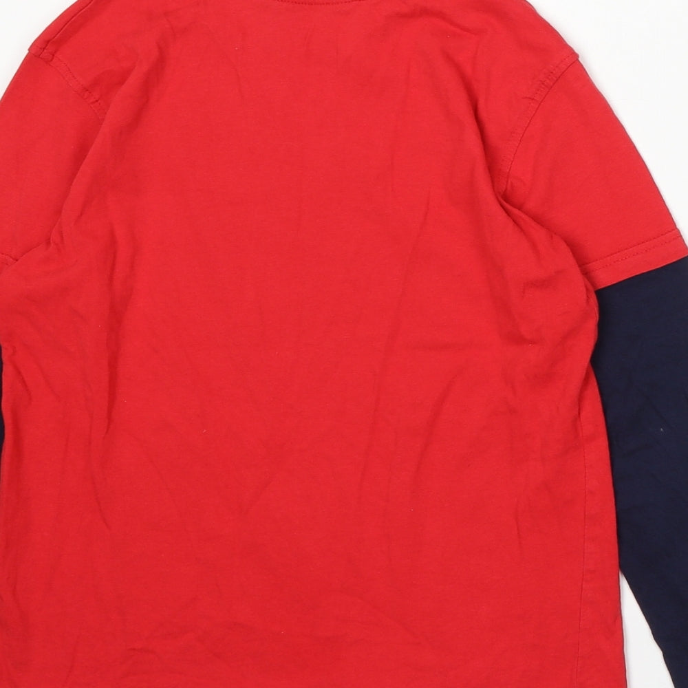 George Boys Red Cotton Basic T-Shirt Size 9-10 Years Round Neck - Game Over