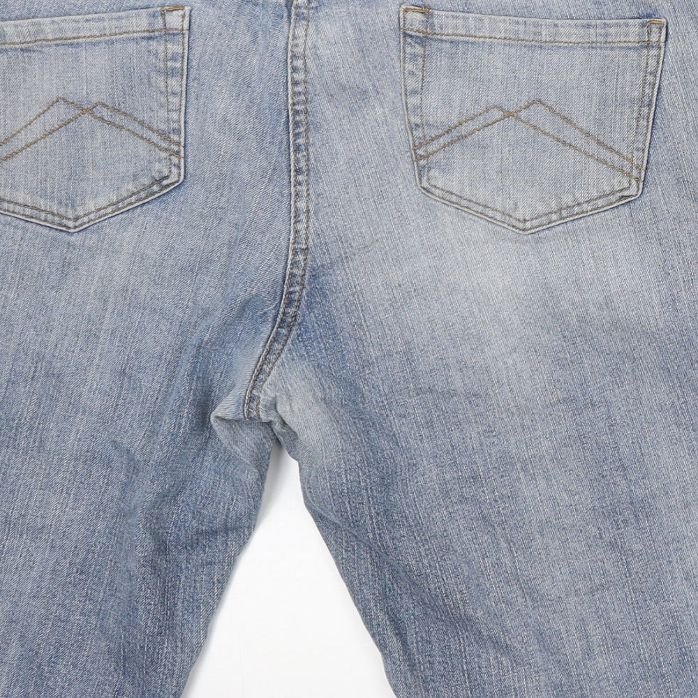Inspire Womens Blue Cotton Bermuda Shorts Size 22 L13 in Regular Button