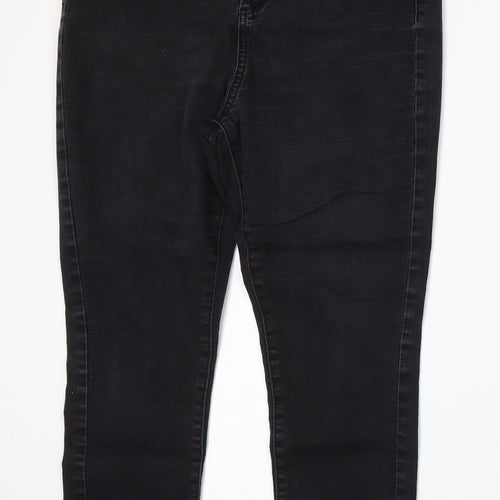 George Womens Black Cotton Skinny Jeans Size 32 in L25 in Regular Button