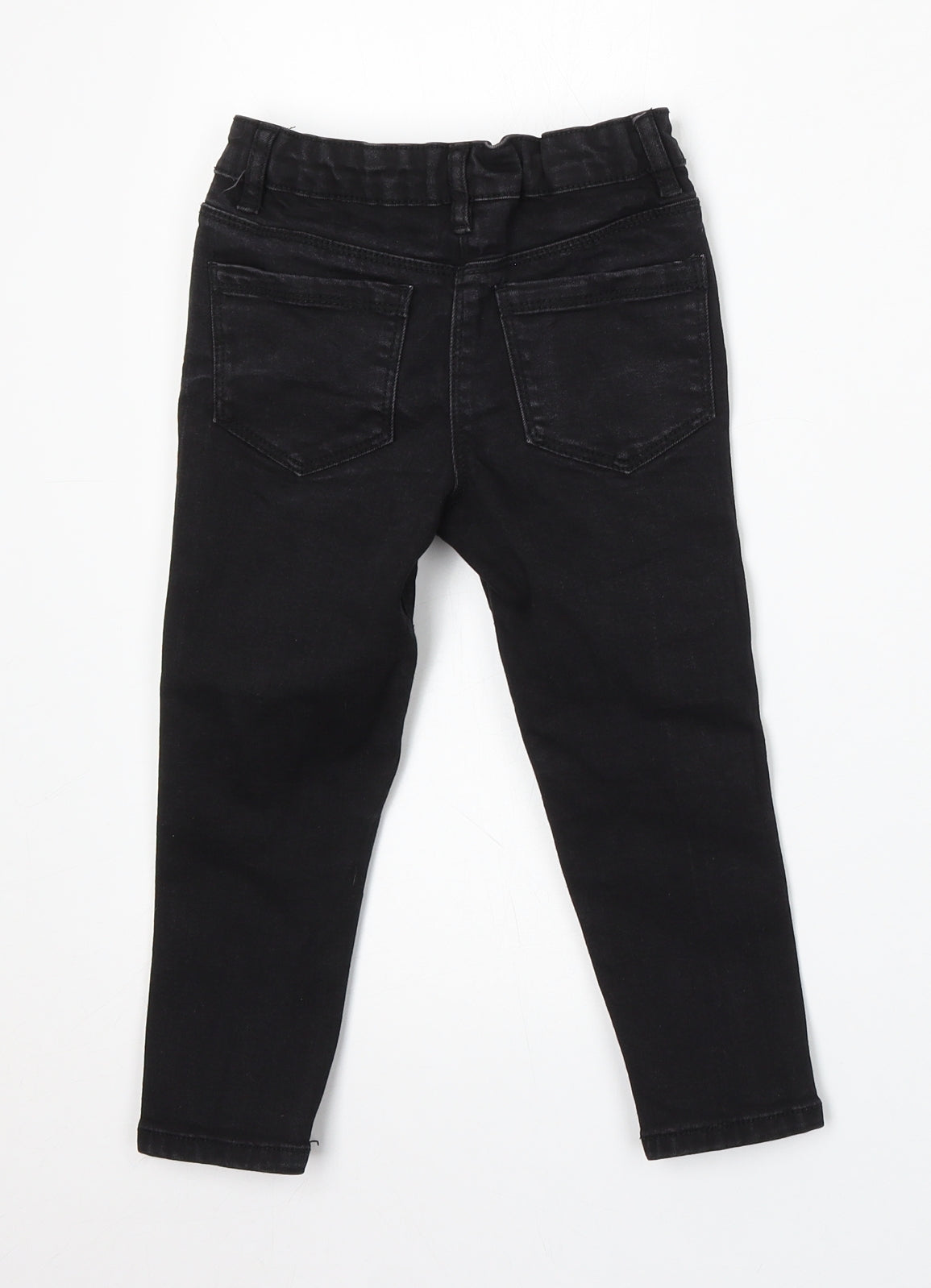 Matalan Girls Black Animal Print Cotton Skinny Jeans Size 4 Years Regular Button - Leopard Print