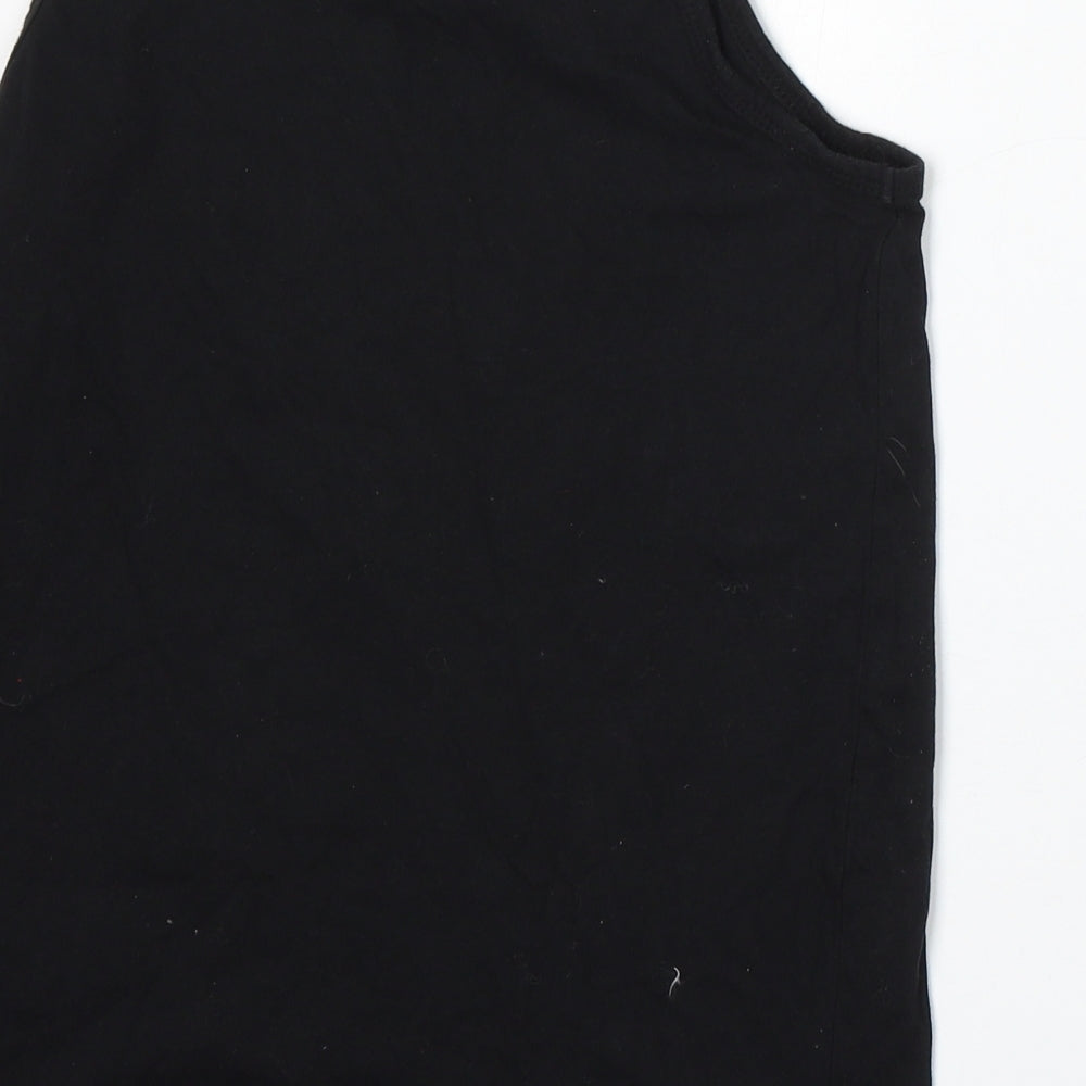 Primark Boys Black Cotton Basic Tank Size 11-12 Years Round Neck - Tropical Resort