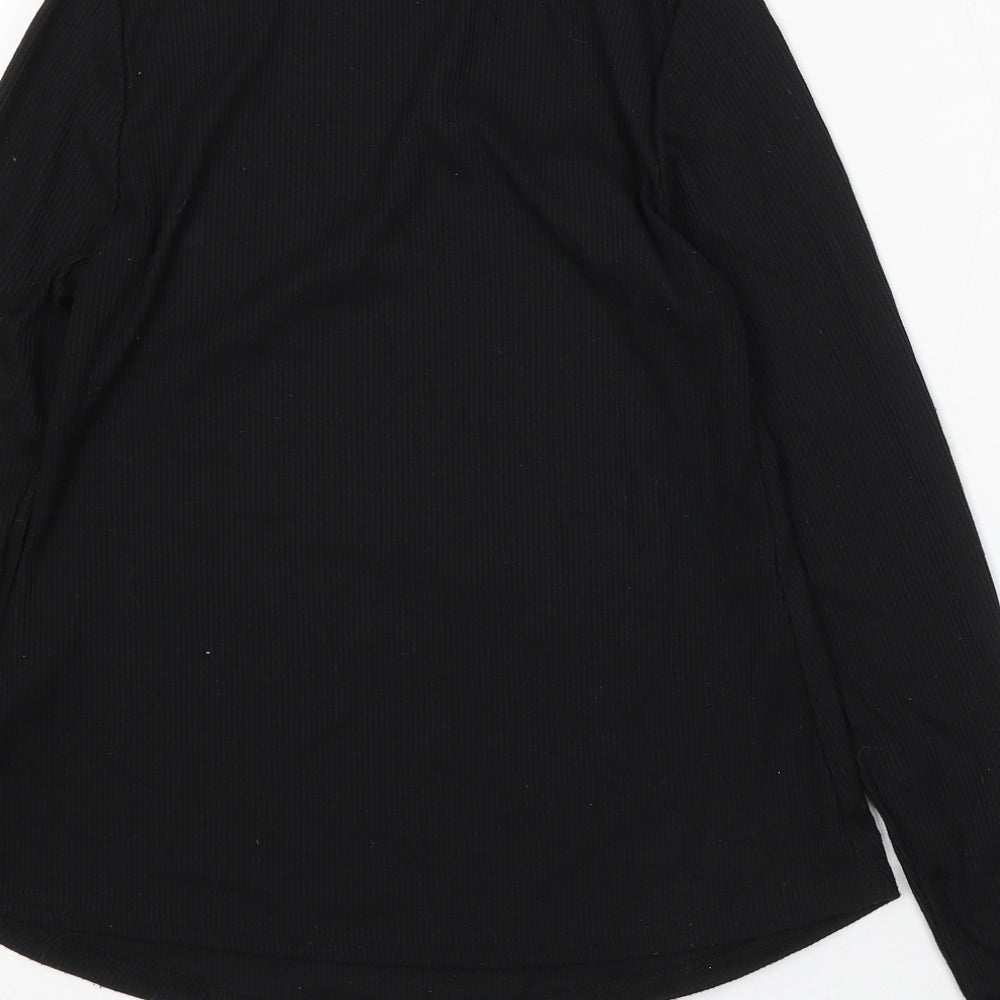 Boohoo Womens Black Round Neck Polyester Pullover Jumper Size 10