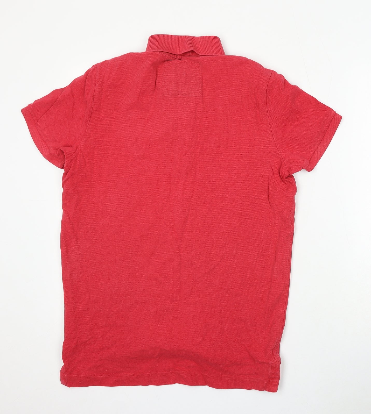Abercrombie & Fitch Mens Red Cotton Polo Size L Collared Button