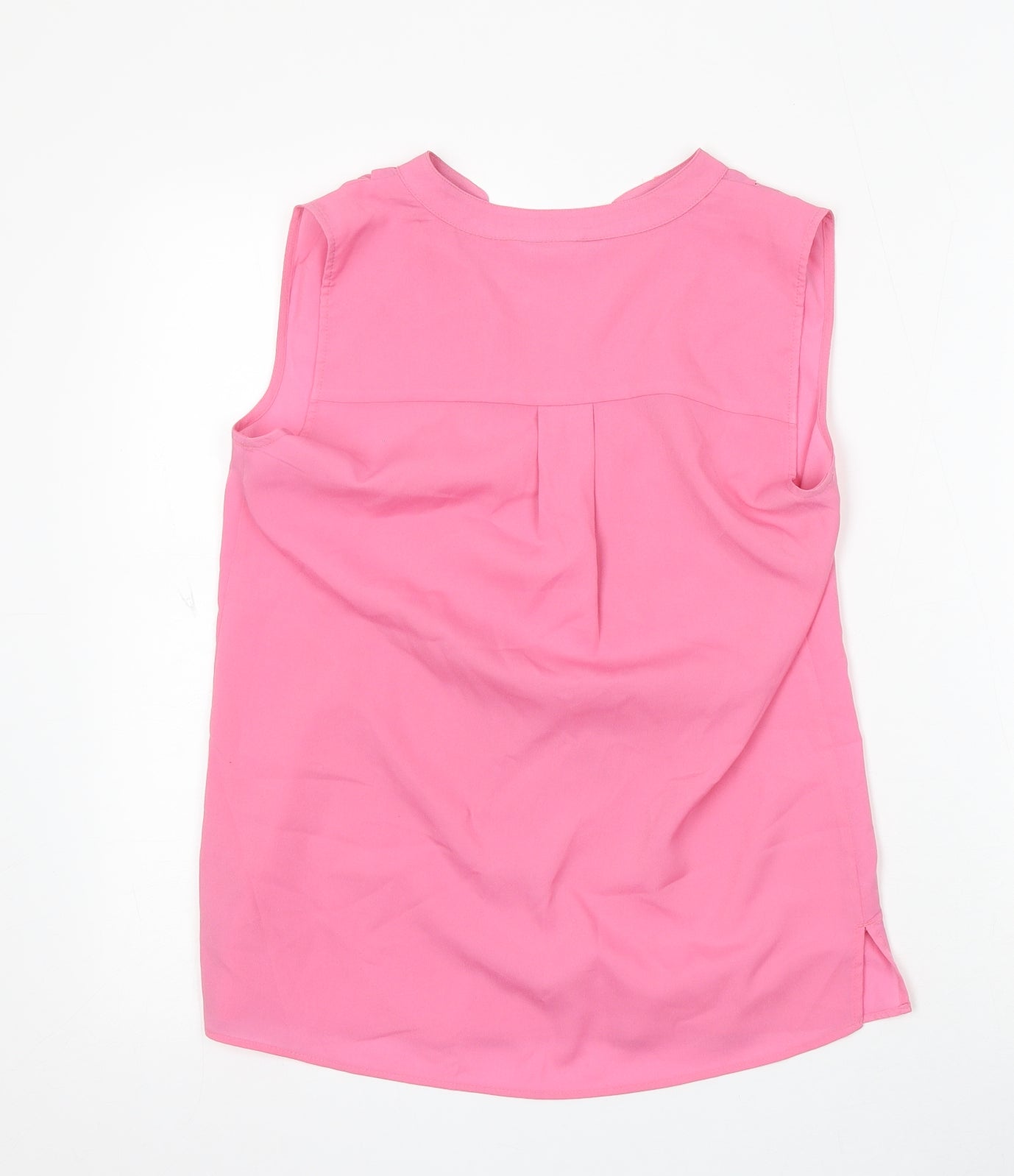 Marks and Spencer Womens Pink Viscose Basic Tank Size 6 Round Neck