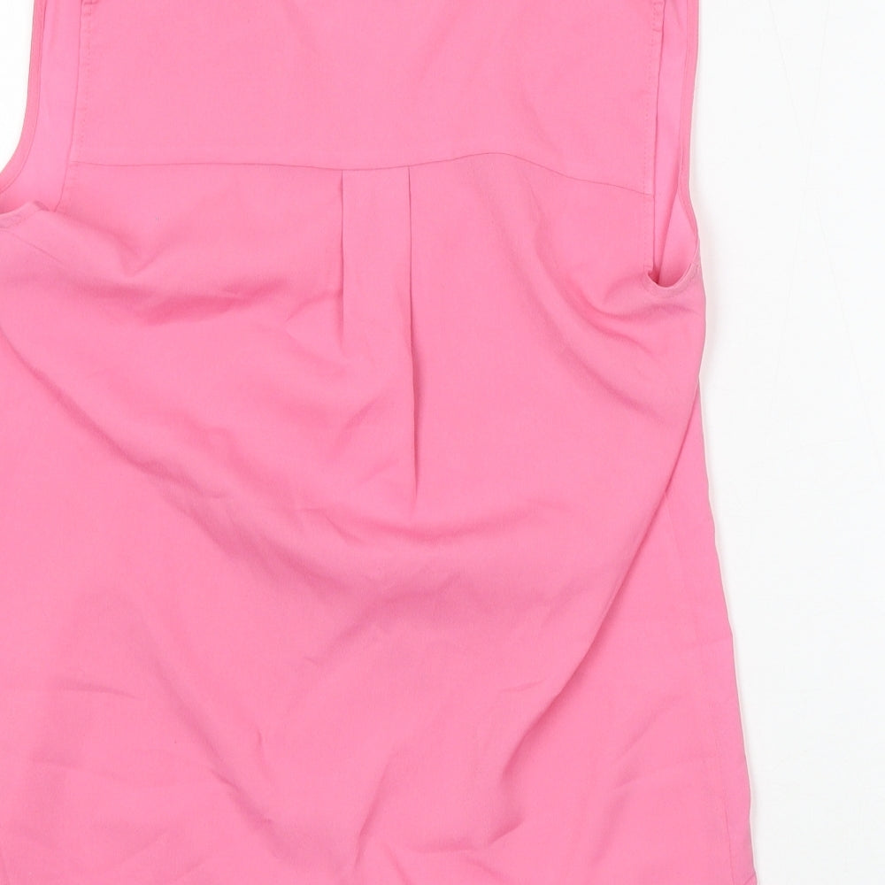 Marks and Spencer Womens Pink Viscose Basic Tank Size 6 Round Neck