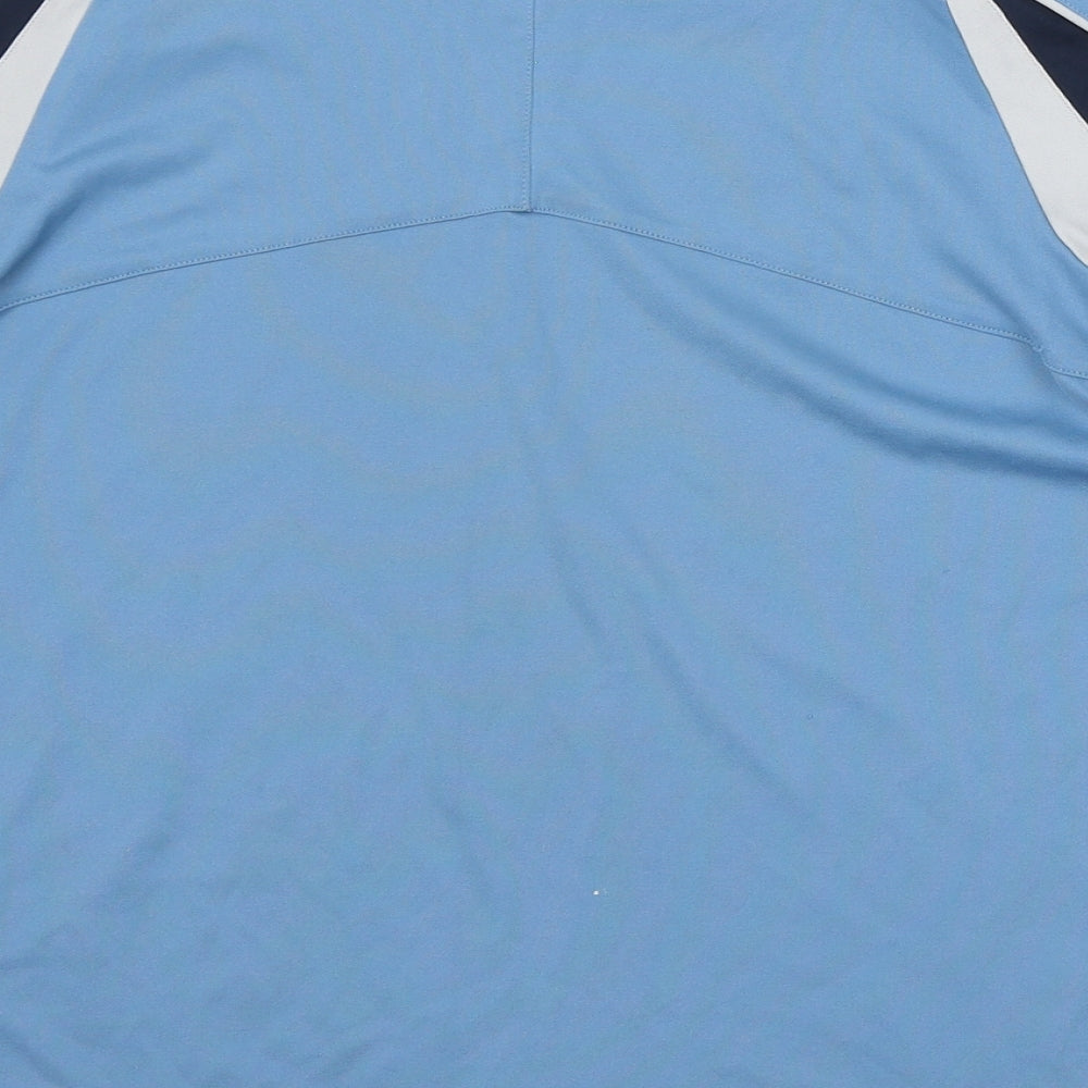 adidas Mens Blue Polyester T-Shirt Size S Round Neck