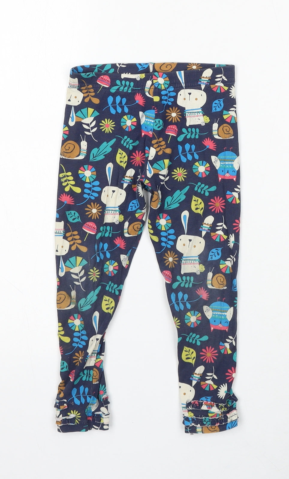 George Boys Blue Geometric Cotton Jogger Trousers Size 3-4 Years Regular - Animals