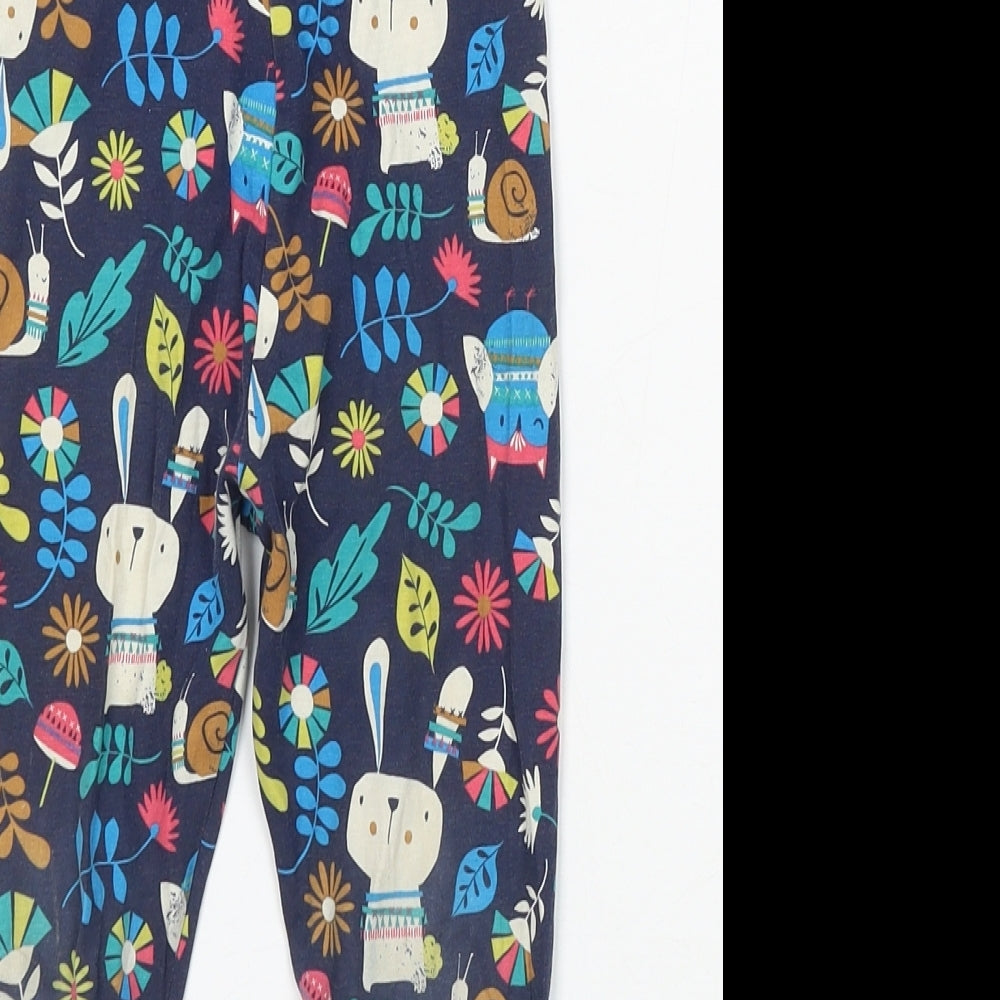 George Boys Blue Geometric Cotton Jogger Trousers Size 3-4 Years Regular - Animals