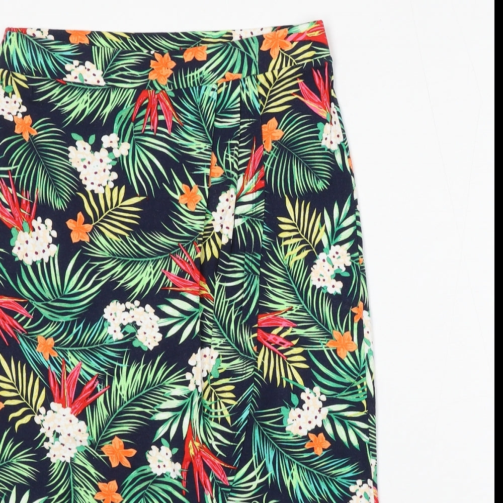 George Womens Blue Floral Polyester Straight & Pencil Skirt Size 10