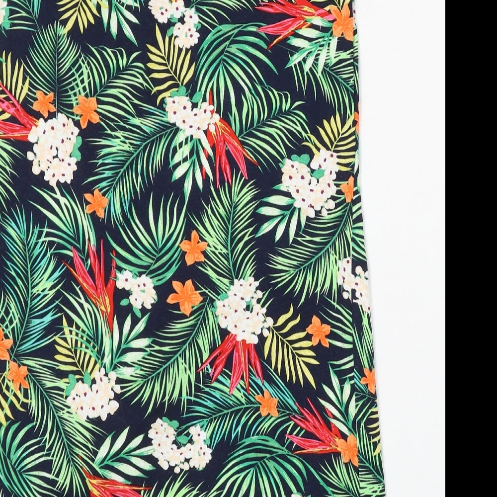 George Womens Blue Floral Polyester Straight & Pencil Skirt Size 10