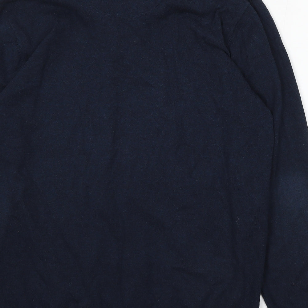NEXT Mens Blue Collared Acrylic Pullover Jumper Size L - Built in Shirt Collar