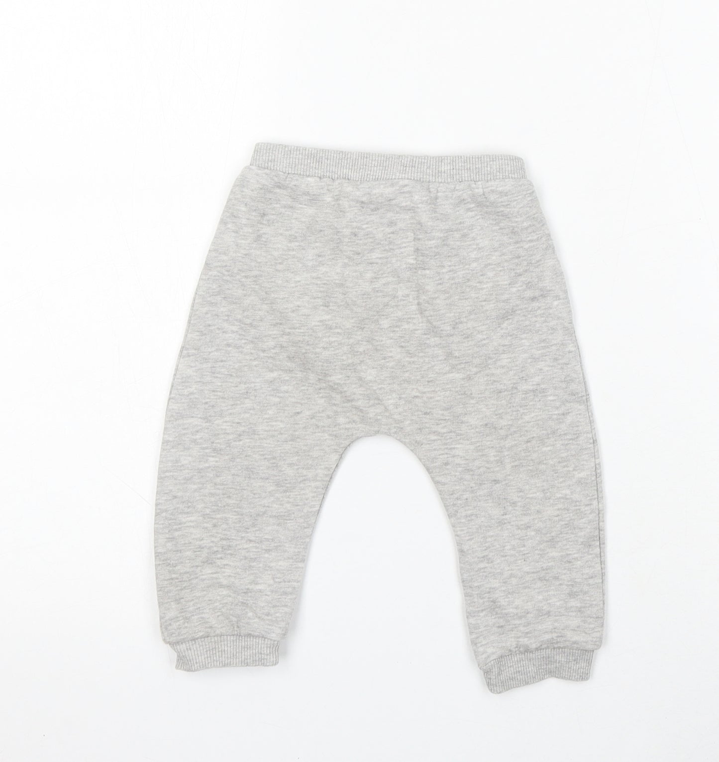 Matalan Boys Grey Cotton Jogger Trousers Size 6-9 Months