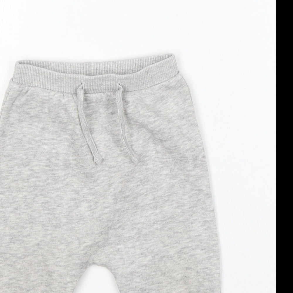 Matalan Boys Grey Cotton Jogger Trousers Size 6-9 Months