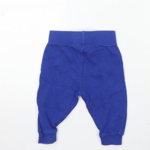 Peppa Pig Girls Blue Cotton Jogger Trousers Size 6-9 Months Drawstring - George