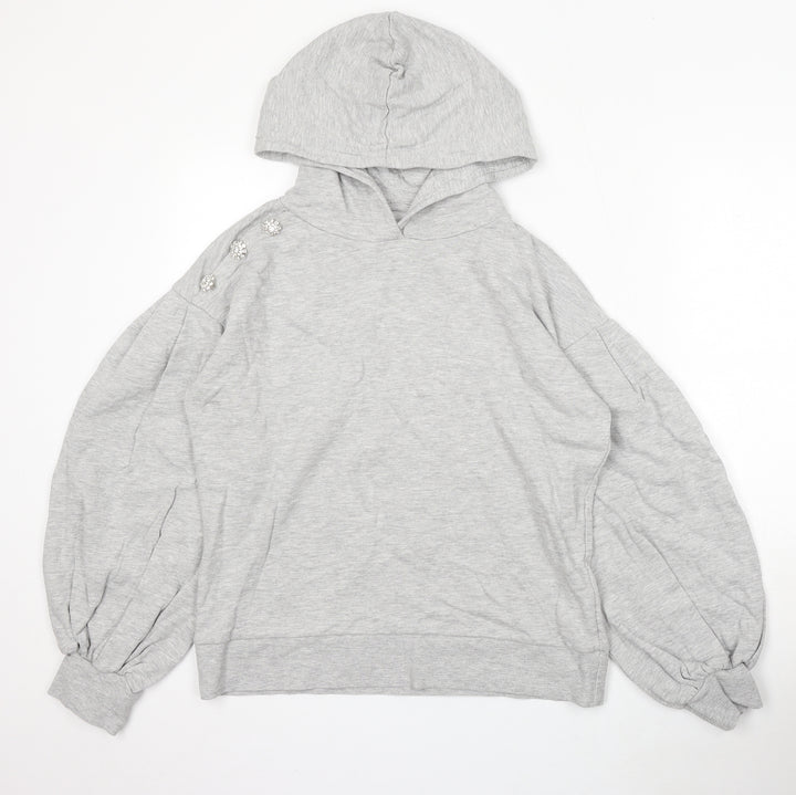 NEXT Womens Grey Cotton Pullover Hoodie Size M