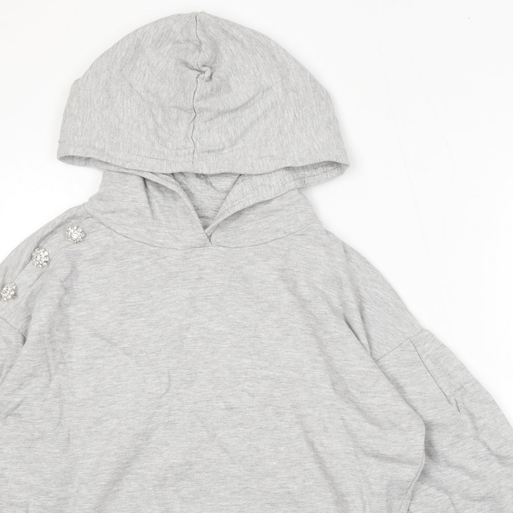 NEXT Womens Grey Cotton Pullover Hoodie Size M
