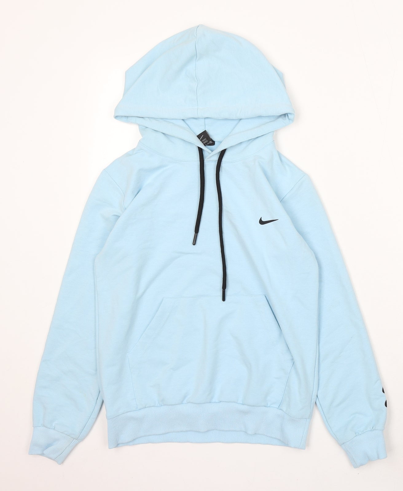 Nike Womens Blue Cotton Pullover Hoodie Size S Drawstring