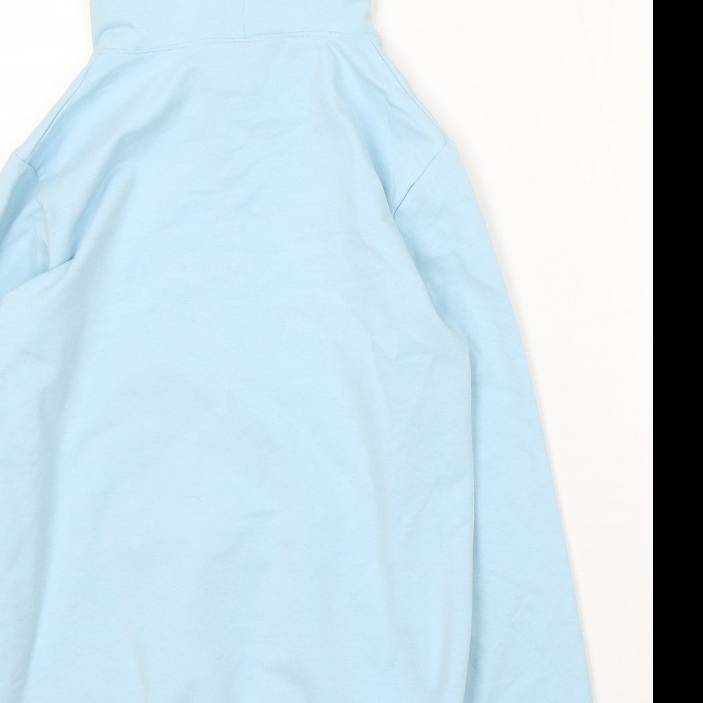 Nike Womens Blue Cotton Pullover Hoodie Size S Drawstring