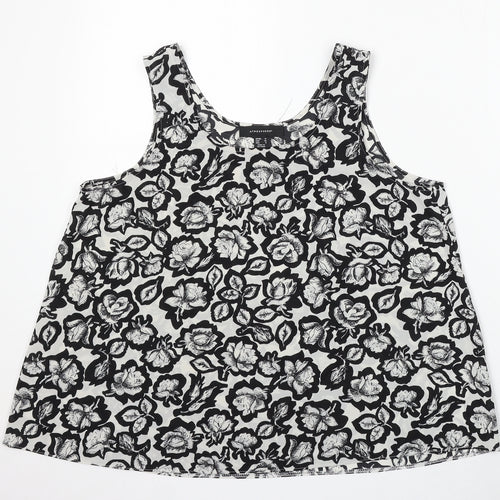 Atmosphere Womens Multicoloured Floral Viscose Basic Tank Size 12 Round Neck
