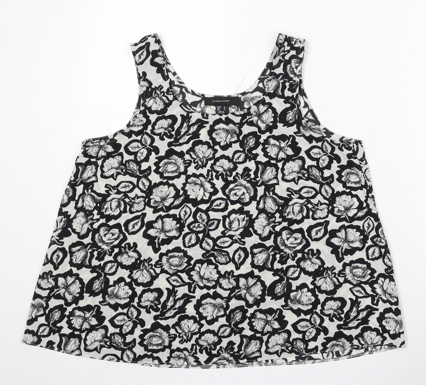 Atmosphere Womens Multicoloured Floral Viscose Basic Tank Size 12 Round Neck