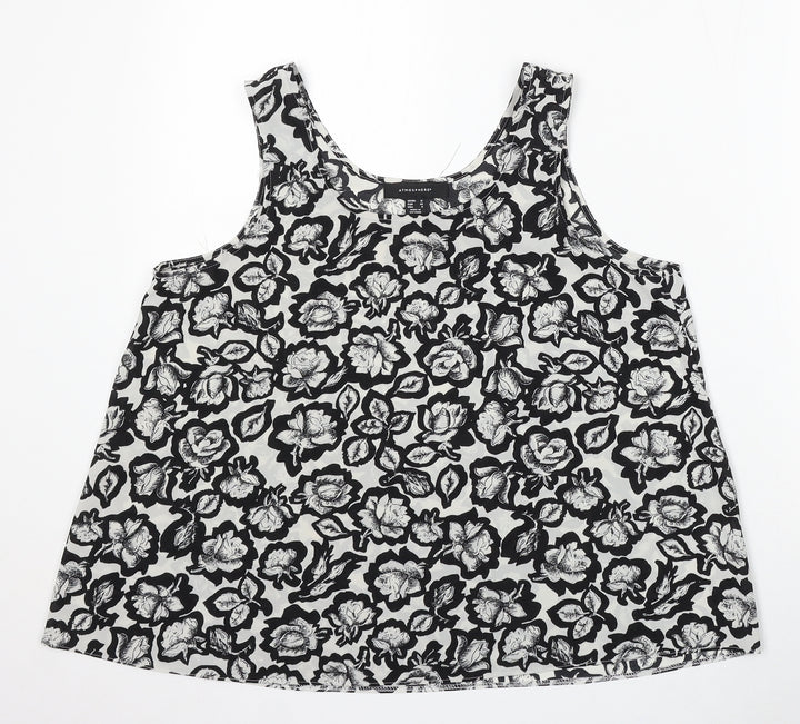 Atmosphere Womens Multicoloured Floral Viscose Basic Tank Size 12 Round Neck