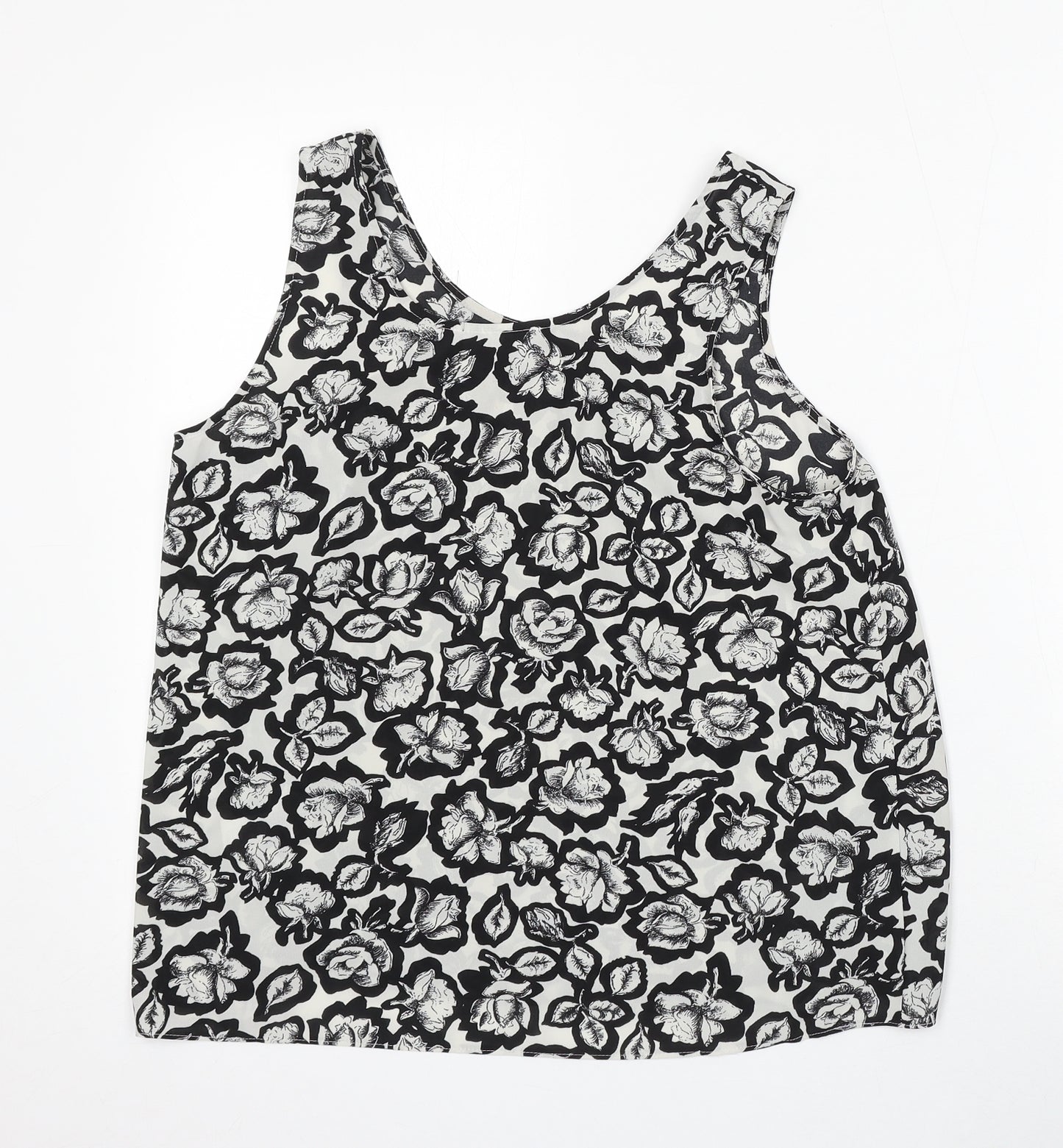 Atmosphere Womens Multicoloured Floral Viscose Basic Tank Size 12 Round Neck