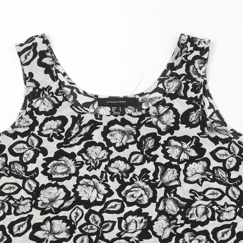 Atmosphere Womens Multicoloured Floral Viscose Basic Tank Size 12 Round Neck