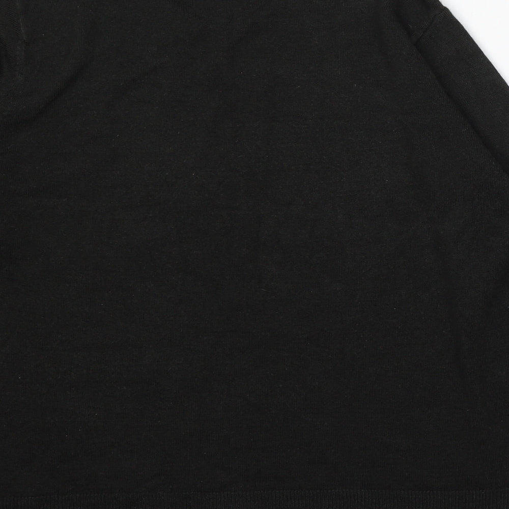 Marks and Spencer Womens Black Round Neck Acrylic Pullover Jumper Size 18
