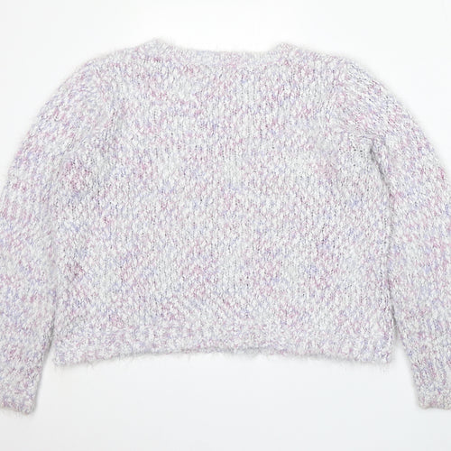 F&F Womens Purple Round Neck Acrylic Pullover Jumper Size 16