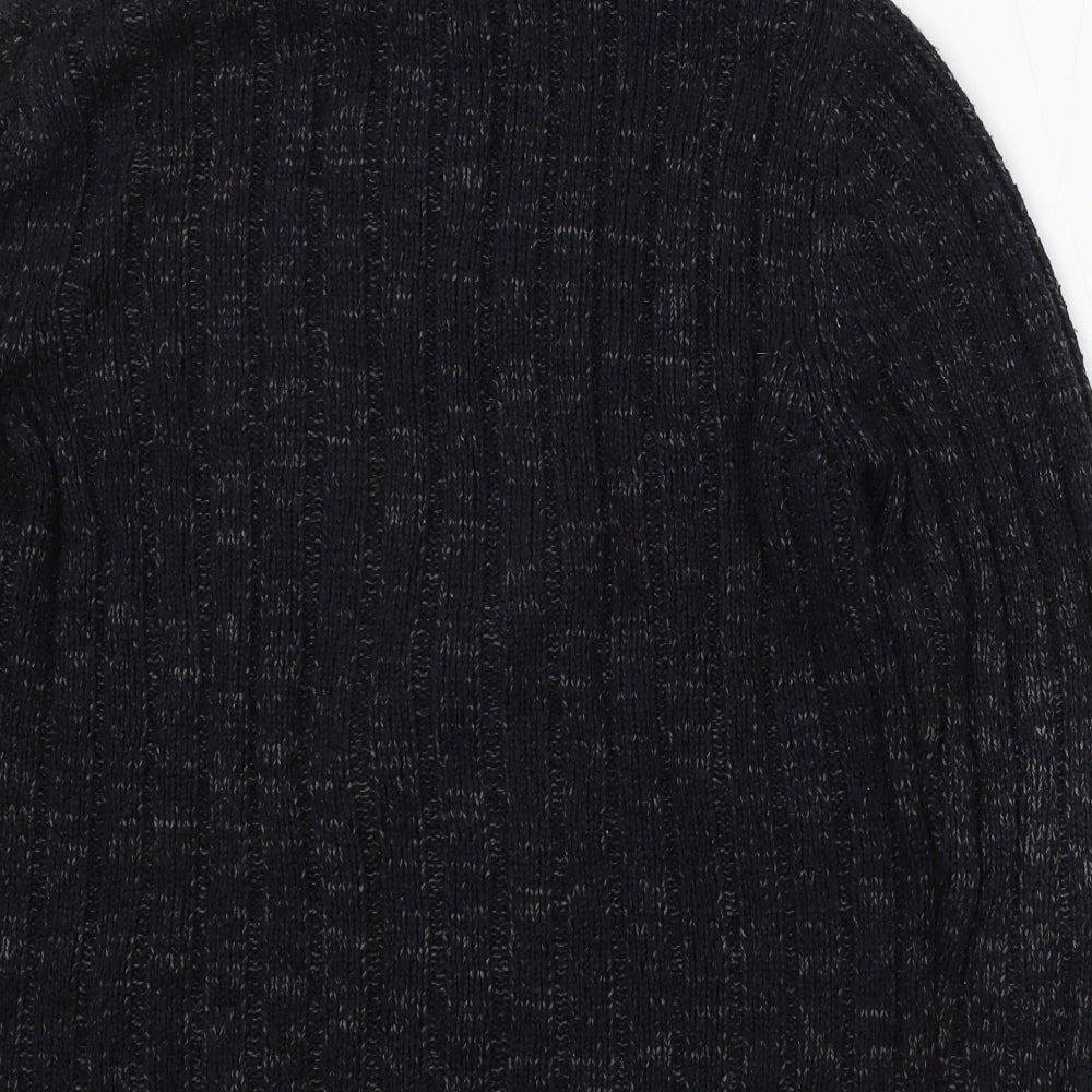 TU Mens Black Mock Neck Acrylic Pullover Jumper Size L