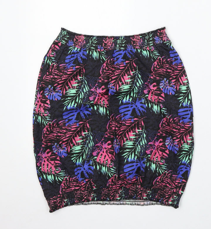 BeYou Womens Black Floral Polyester Straight & Pencil Skirt Size 12