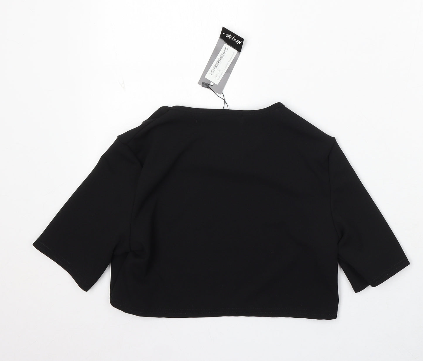 Nasty Gal Womens Black Polyester Basic Blouse Size 10 Round Neck