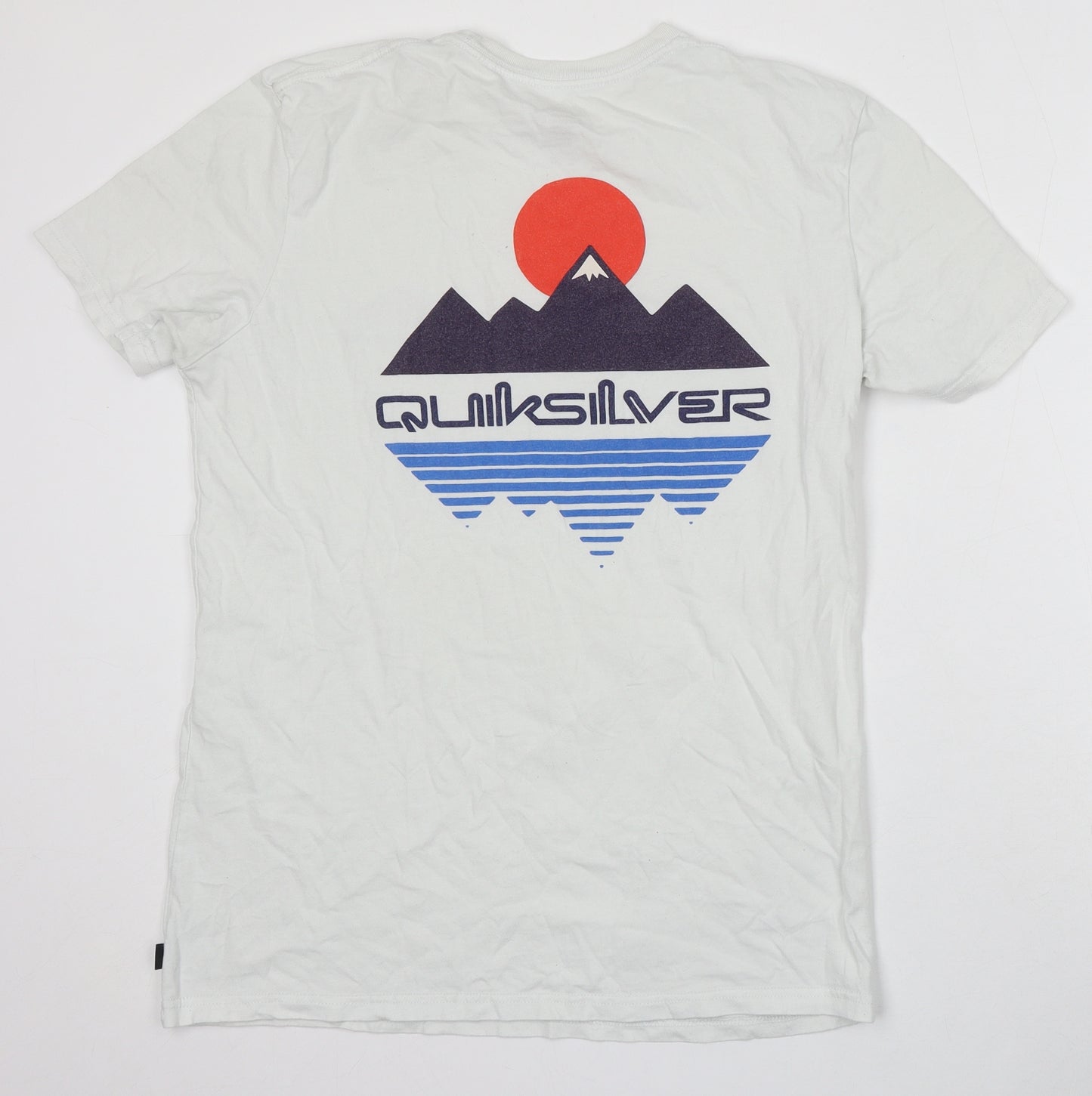 Quiksilver Mens White Cotton T-Shirt Size L Round Neck