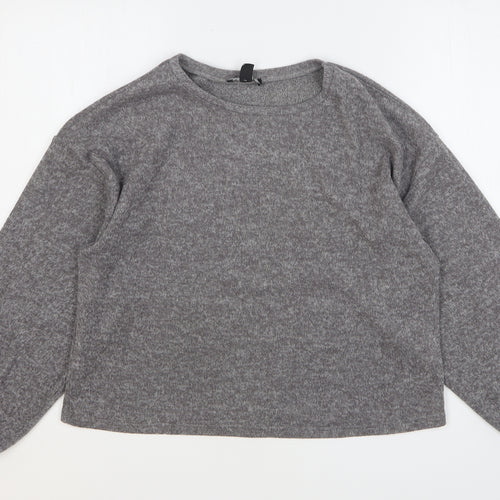 New Look Womens Grey Polyester Pullover Sweatshirt Size M Pullover