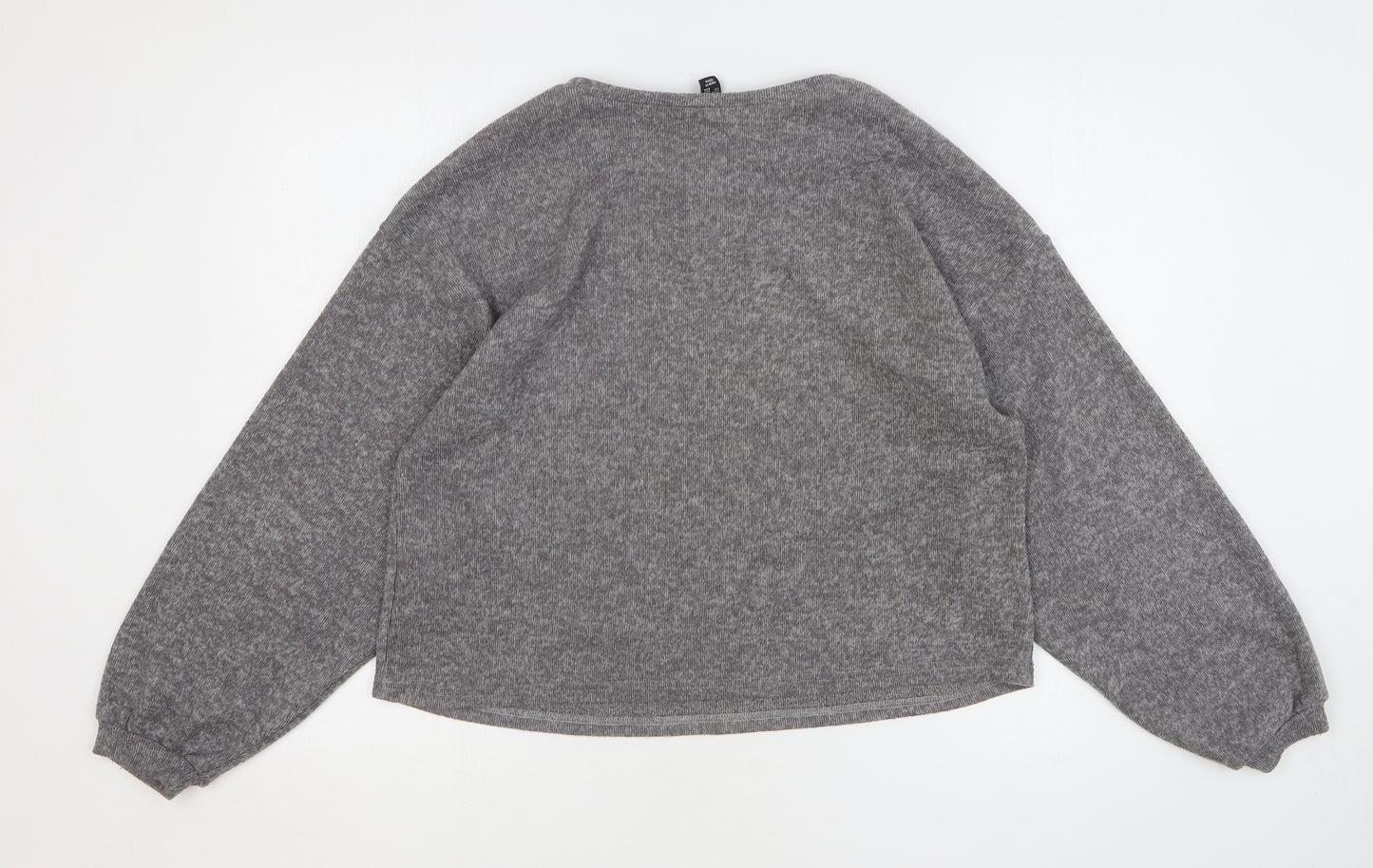 New Look Womens Grey Polyester Pullover Sweatshirt Size M Pullover