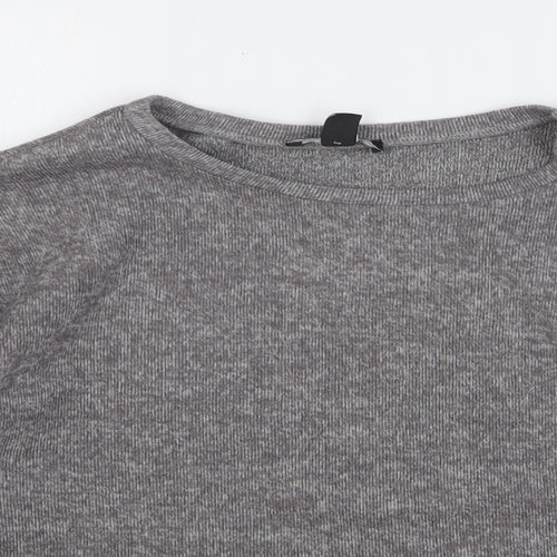 New Look Womens Grey Polyester Pullover Sweatshirt Size M Pullover