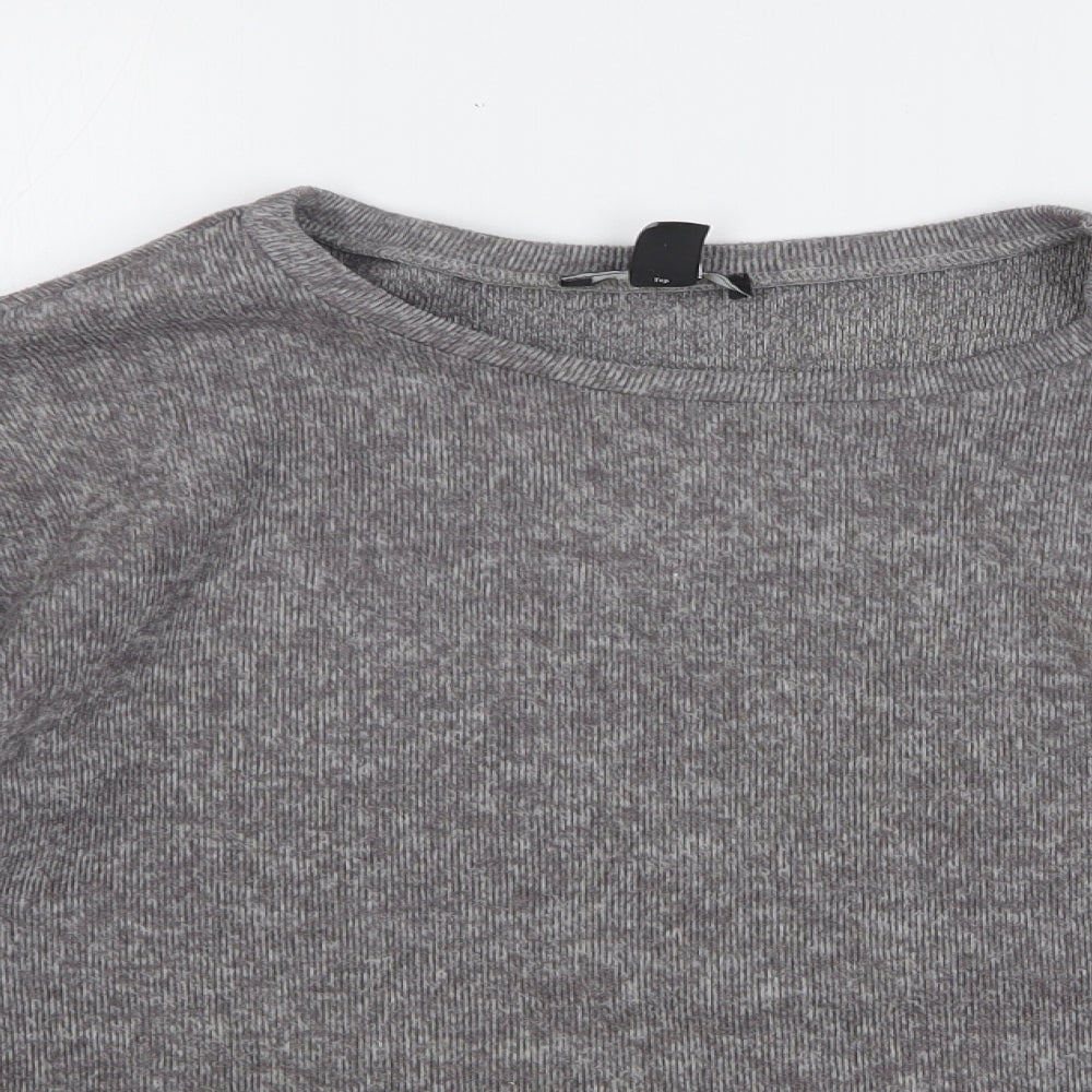 New Look Womens Grey Polyester Pullover Sweatshirt Size M Pullover