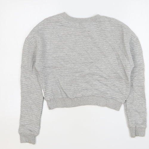 Reebok Womens Grey Cotton Pullover Sweatshirt Size 4 Pullover