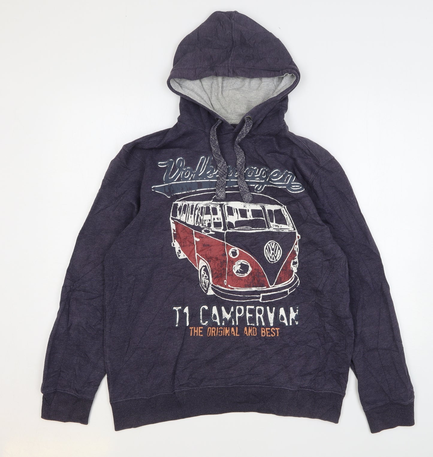 George Mens Blue Polyester Pullover Hoodie Size M - Campervan