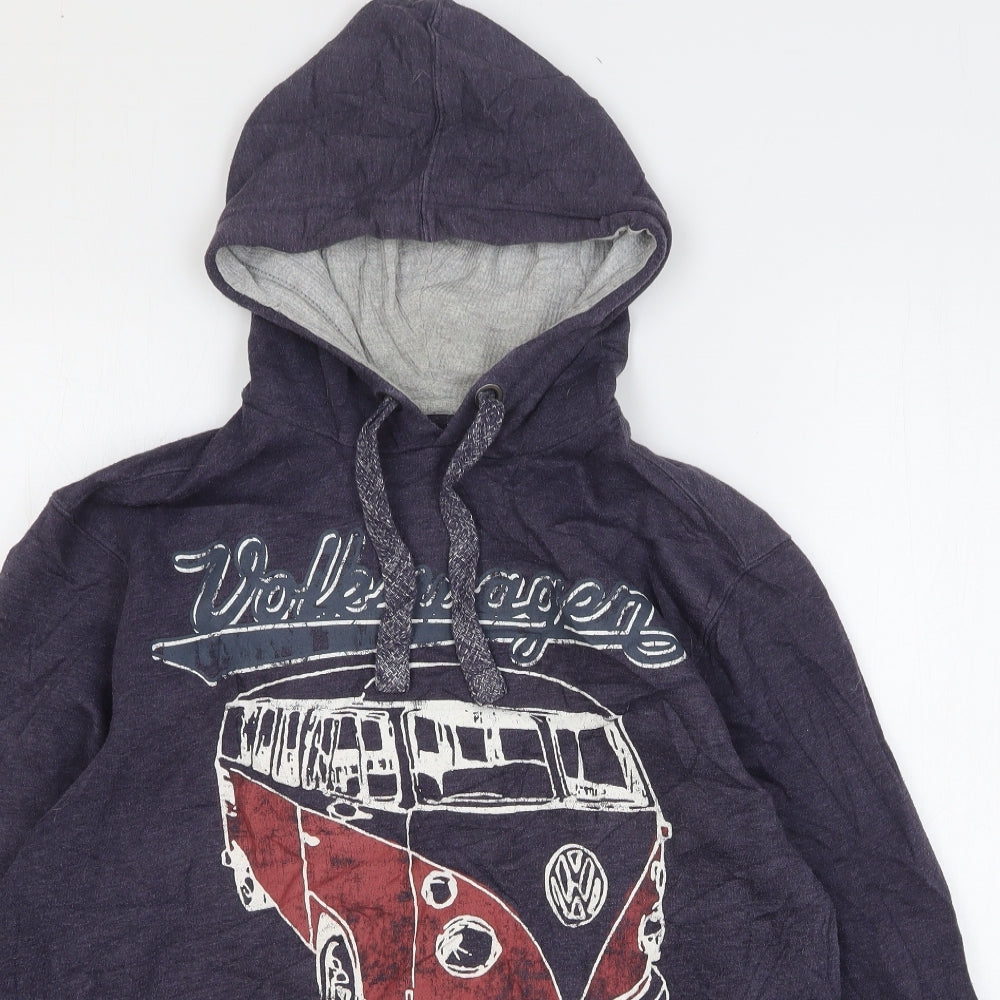 George Mens Blue Polyester Pullover Hoodie Size M - Campervan