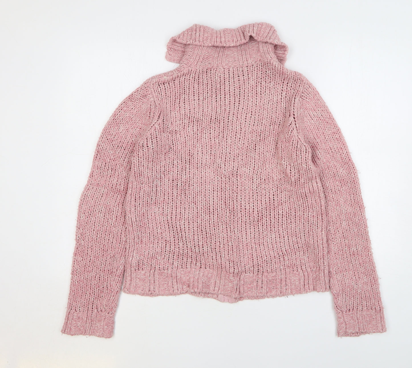 Topshop Womens Pink Acrylic Full Zip Sweatshirt Size 10 Zip